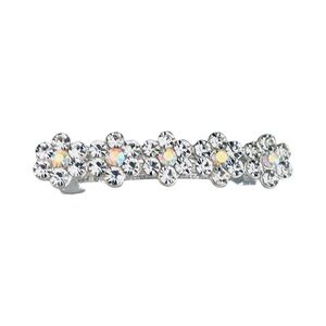 Sparkling Floral Crystal Barrette 2.5”
